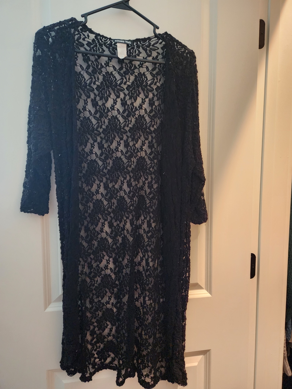 Black Lace Long Kimono Cardigan - Women Intimates & Sleepwear